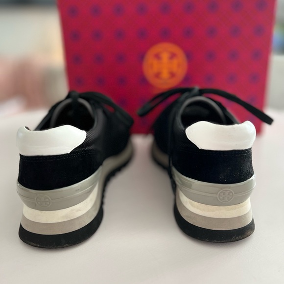 Tory Burch sawtooth logo sneakers in black/gray/white size US6 - Picture 6 of 7